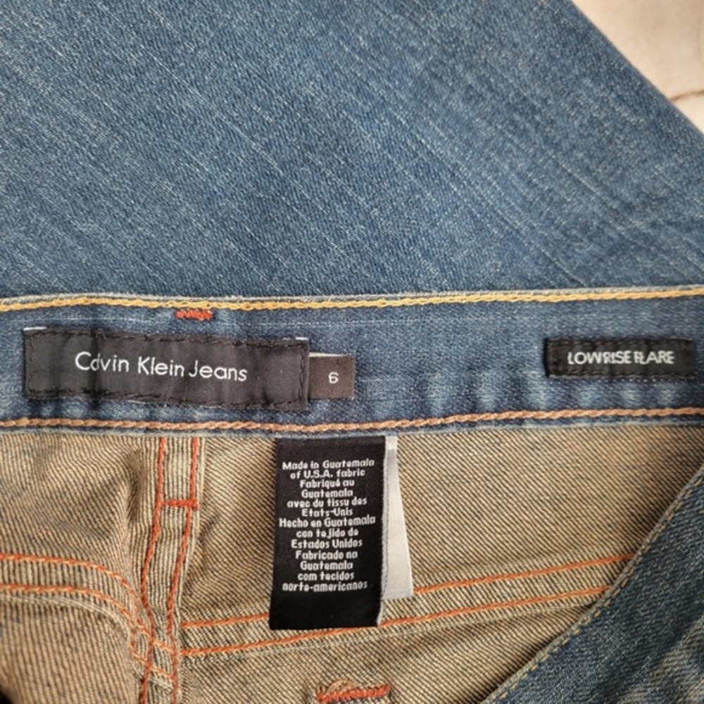 Calvin Klein Jeans Flare Women 6 Blue Good Embroidered Floral Low Rise WP45A18 - Picture 7 of 8